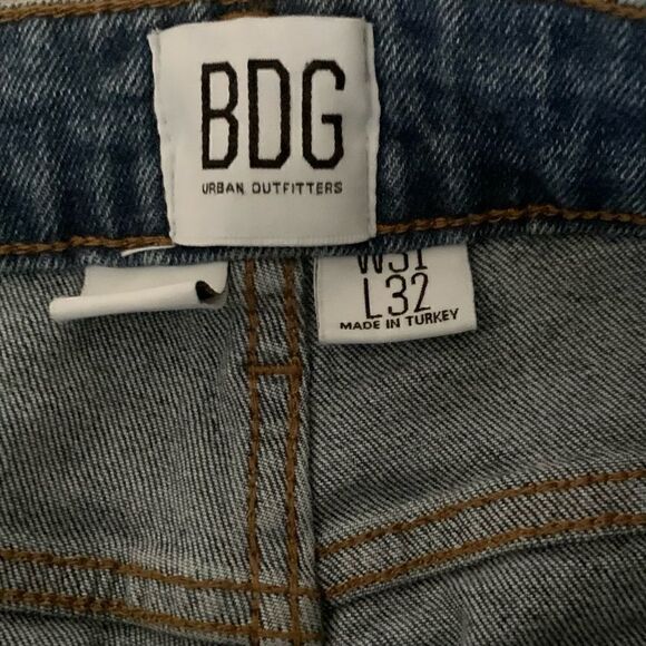 BDG Urban Outfitters AXYL Hi-Rise Straight Leg Slim Fit Cropped Jeans Size 31/32 - Picture 8 of 10
